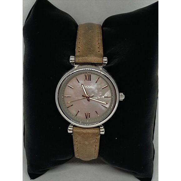 Fossil ES4530 Women's Brown Leather Analog Dial Quartz Genuine Watch QB479 - Picture 1 of 12